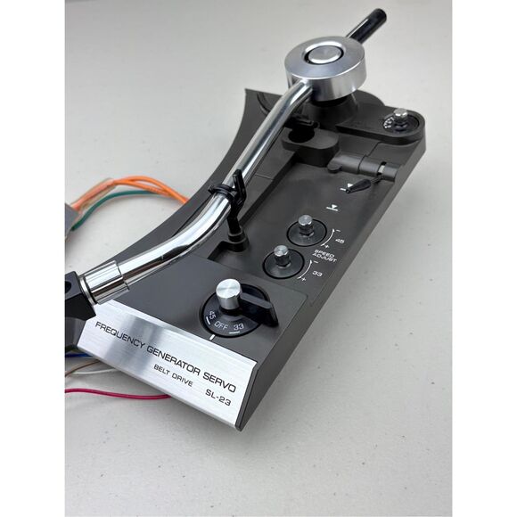 Technics SL-23 Turntable Tone Arm Assembly w/ Controls, Counterweight & Stylus - Picture 13 of 14